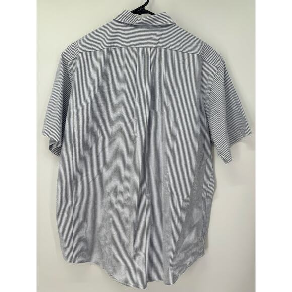 Ralph Lauren Men's L Custom Fit Cotton Blue/White Seersucker Button Down Shirt - Picture 5 of 5